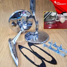 FOR 1959-1967 Austin-Healey 3000 CHROME SIDE VIEW MIRROR ALLOY PAIR CUSTOM NEW