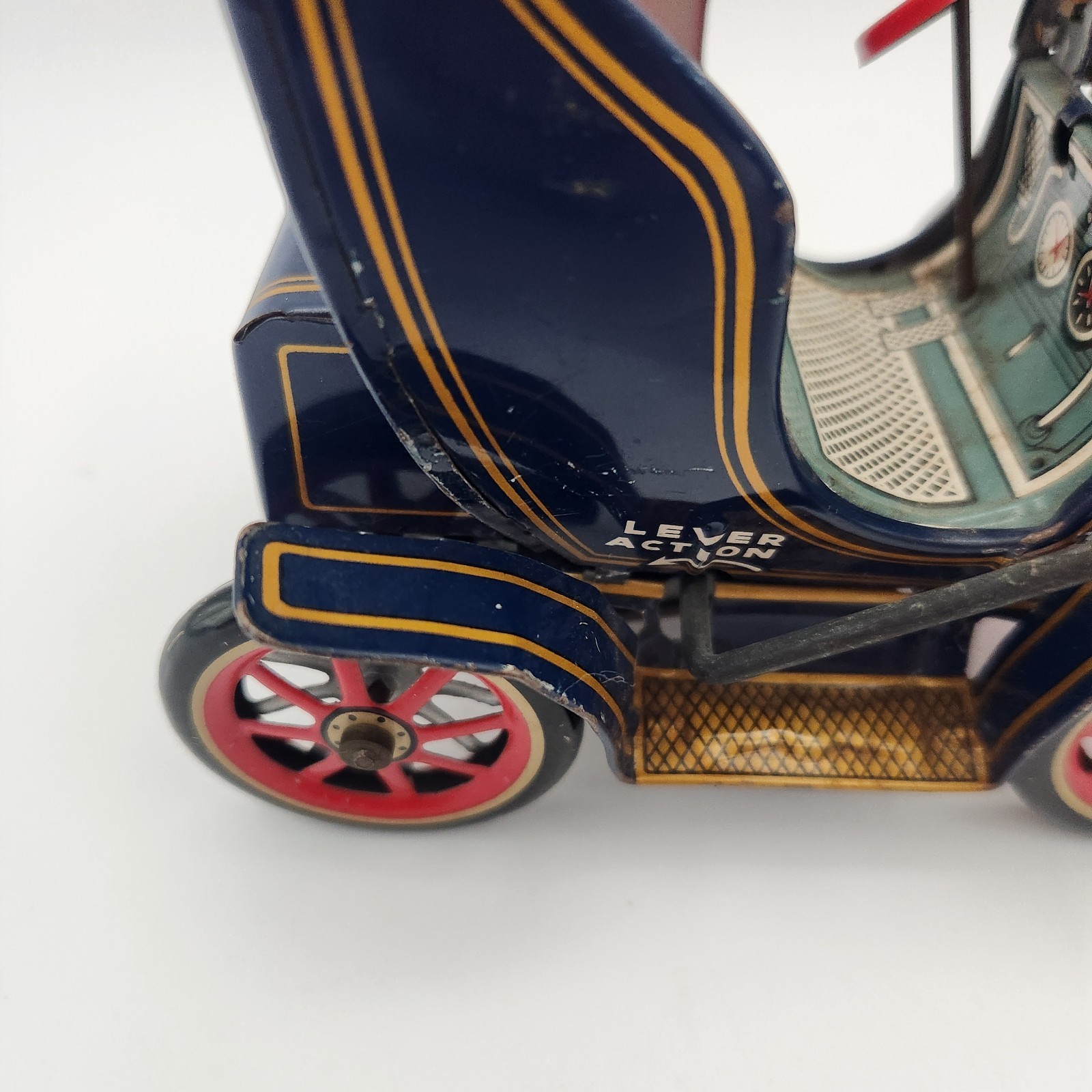 Vintage  Modern Toys Japan Old Timer  Lever Action Tin Litho Car