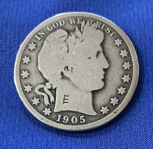 1905-P Barber Half Dollar Coin United States 90% Silver Good Condition