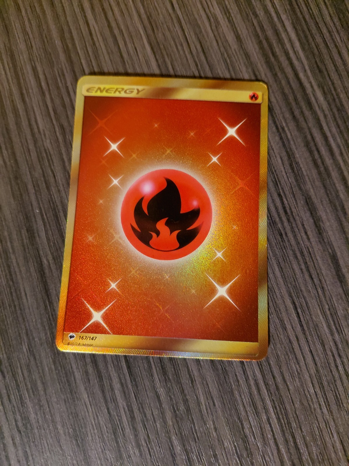 Pokémon TCG Fire Energy (Secret) 167/147 Sm-Burning Shadows Holo