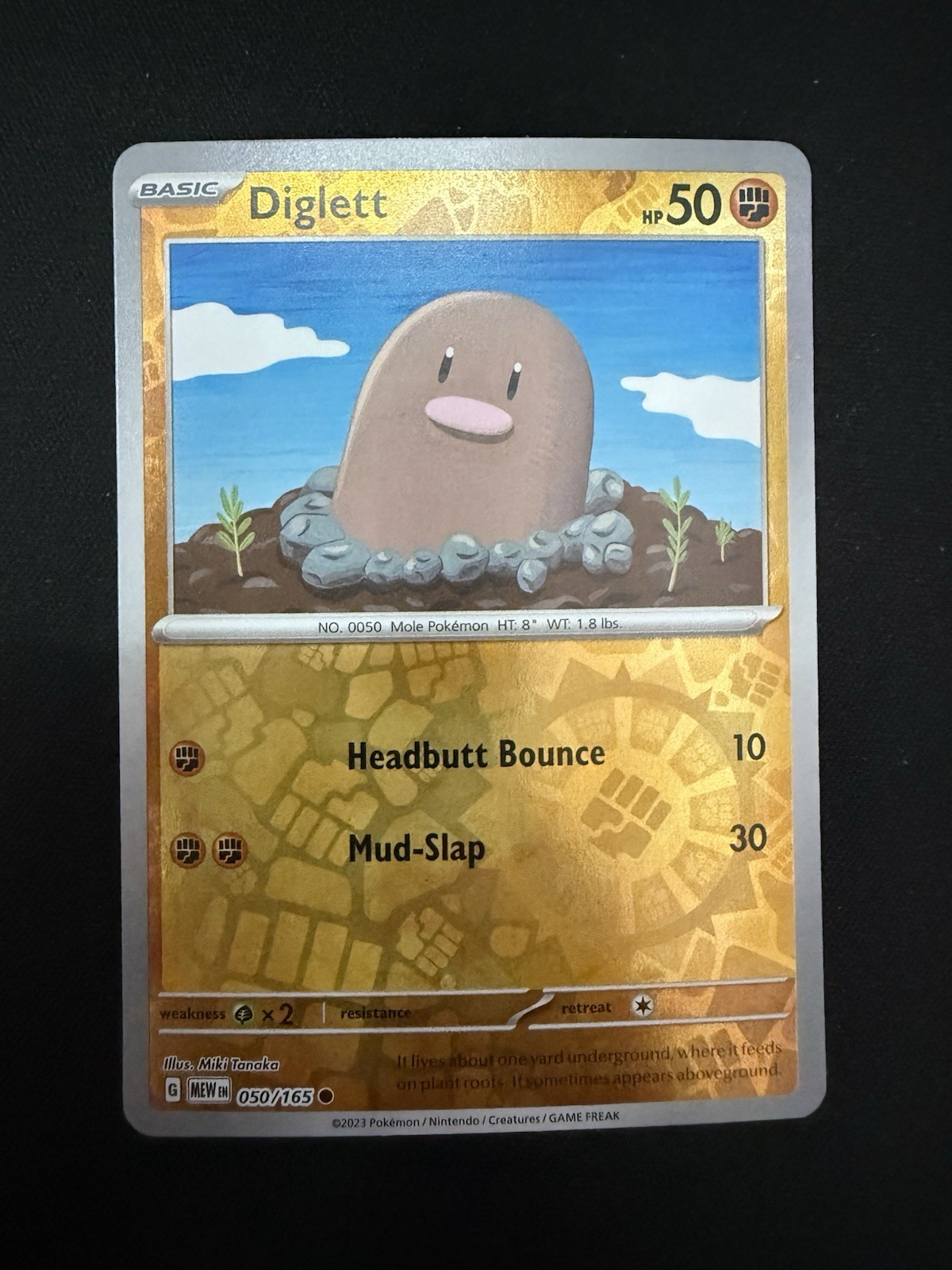 Diglett - Reverse Holo Near Mint - 050/165 - Pokemon TCG Scarlet & Violet 151
