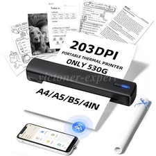 Wireless Portable A4 Bluetooth Thermal Printer Inkless Letter Thermal Printer UK