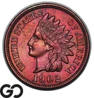 1902 Indian Head Cent Penny, Amazing Color, Choice BU++