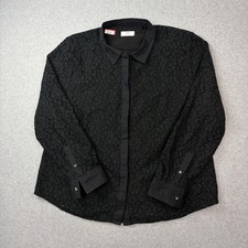 UNTUCKit Shirt Womens 18 Black Lace Floral Bu...