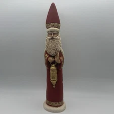 David Frykman Early Ceramic Santa Figurine 1990 CYO Mark Tall Folk Art Lantern