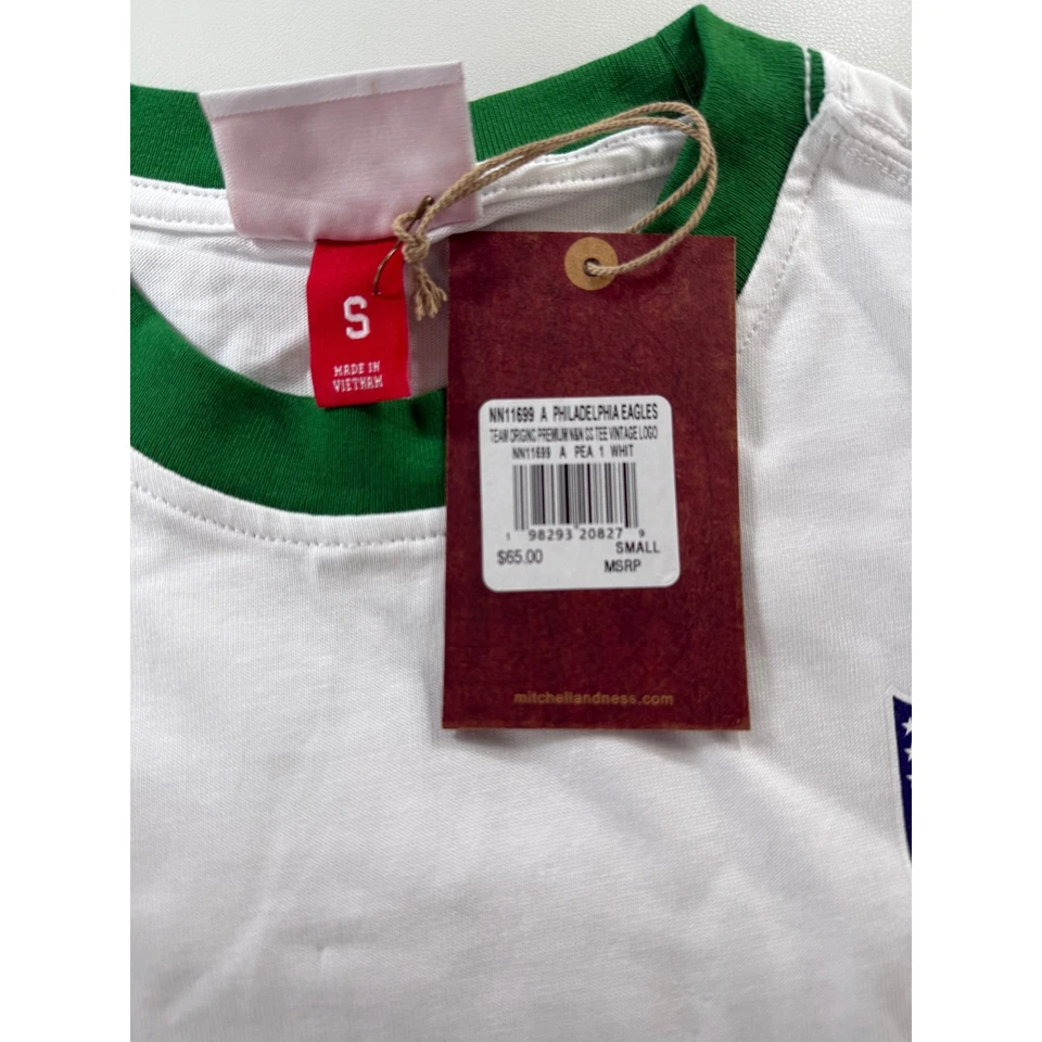 Camiseta Mitchell & Ness Philadelphia Eagles Blanca 92 NFL Retro Para Hombre Pequeña Foto 3 de 4