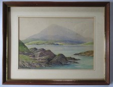 Antique GEORGE W MORRISON Listed Irish Donegal Watercolour Painting Signed Frame