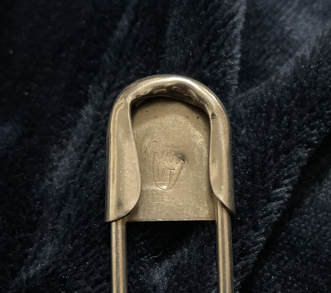 925 Navajo Signed VT Sterling Silver TURQUOISE Safety Pin Key Chain