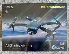 DMS AE31 Sky Vision 4-axis Aerial Drone. GPS On Screen Remote Control. NIB. LED.