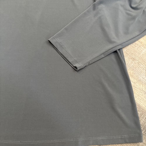 Susan Graver Essentials Liquid Knit Womens Turtleneck Tunic Gray Ruched 1X - Picture 6 of 16