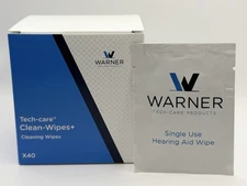 Hearing Aid Cleaning Wipes | Warner Tech-Care Product |  40 Count Per Box