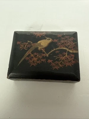 Vintage Made In Japan Small Wood Trinket Box Painted - Image 1 of 4