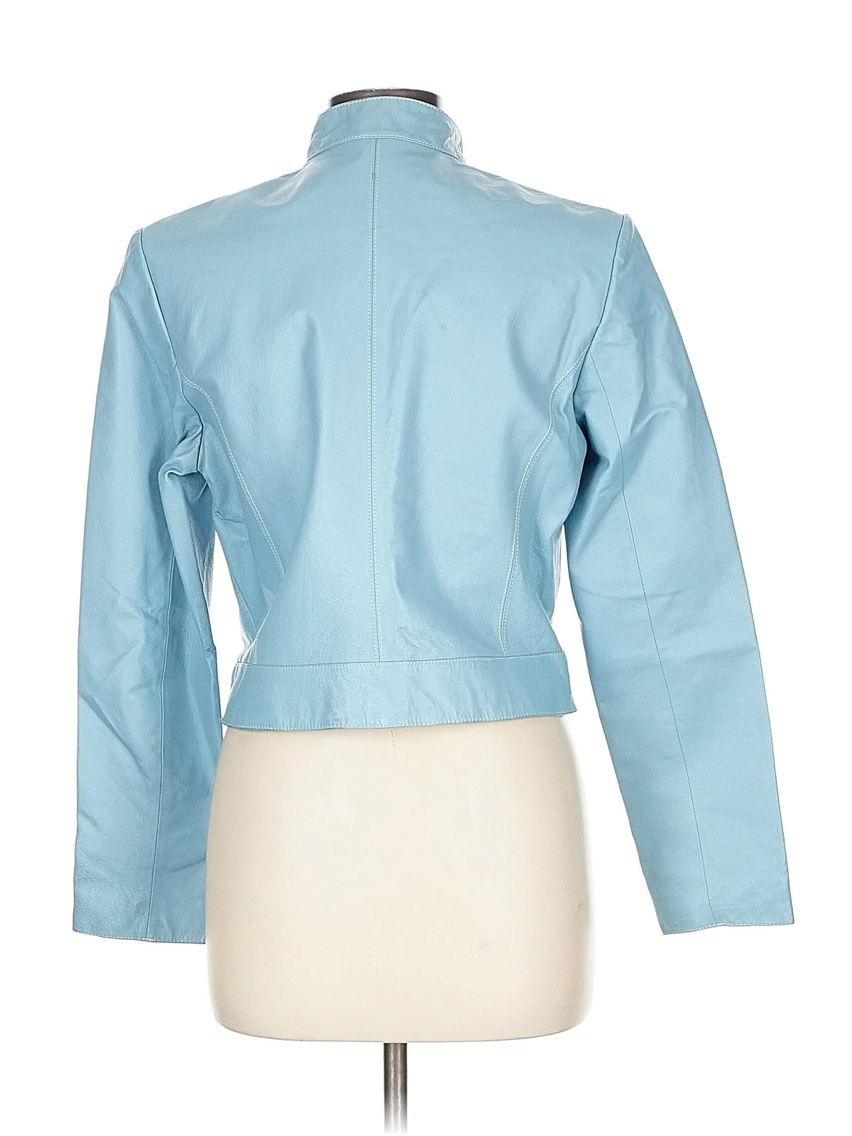 Wilsons Leather Women Blue Leather Jacket L - image 2