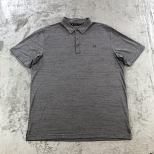 TravisMathew Polo Shirt Mens XL Gray Heather Stripe Golf Performance Stretch