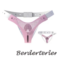 Male Chastity Cage Belt Long-lasting Adjustable Chastity Pants with CB Lock 