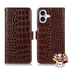 NEW Genuine Crocodile Leather Wallet Case for iPhone 16 Air Cowhide Leather