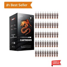 50 Assorted Tattoo Cartridge Needles Mixed Size Bugpin Round Liner Shader Mag...