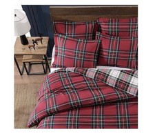 - Spencer Plaid Comforter Set - King Comforter  Two King Pillow Cases - Tart...