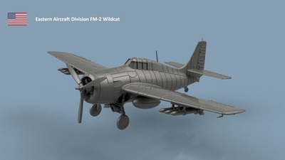 L'Arsenal Models 1/350 FM-2 WILDCAT UNFOLDED WINGS (5) 3D Printed Set