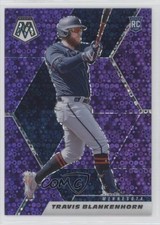 2021 Panini Mosaic Rookie Quick Pitch Purple Prizm 5/50 Travis Blankenhorn he0