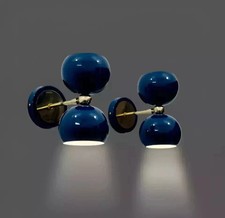 1950s Mid-Century Modern Brass Pair Of Vintage Wall Sconce Light Fixtures Lamp