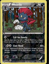 Pokemon Weavile 52/106 Flashfire Reverse Holo Rare