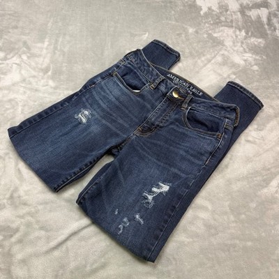 American Eagle Outfitters Womens Size 6 Super Stretch Distressed Jegging Blue