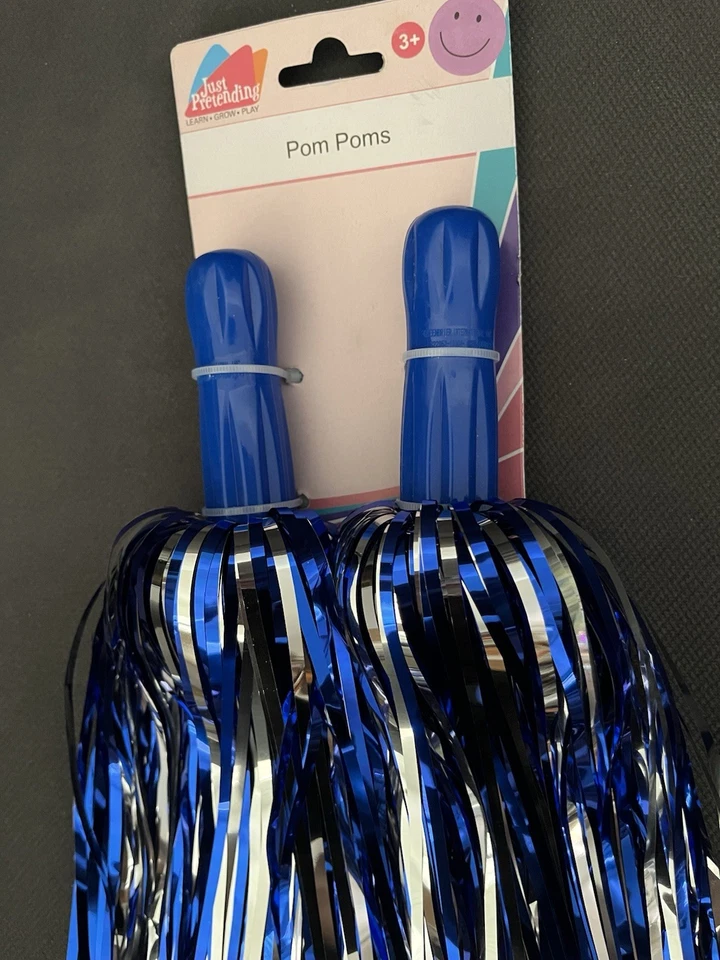 Just Pretend Cheerleader Pom-Poms Pair Costume Accessory Girls Dress Up Play Toy - Image 4 of 4