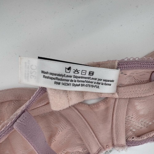 Adore Me Size 32C Unlined Unpadded Semi Sheer Purple/Pink Underwired Lace Bra - Picture 8 of 8