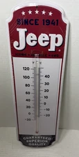 JEEP Since 1941 Embossed Metal Thermometer 18"x 5.75" Sign Barn Décor