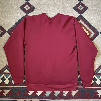 Vintage 90s Discus Raglan Sweatshirt Mens Small USA Made Burgundy Crewneck