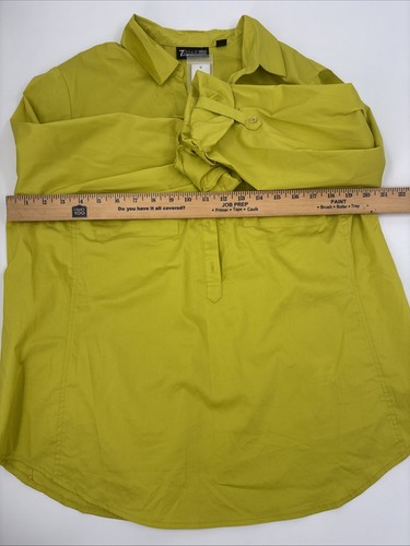 Camicia 7th Avenue Design Studio senape manica lunga colletto quarto bottoni XL - Foto 5 di 12