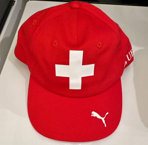 PUMA Switzerland National Team Soccer Fan Cap Hat Red White Cross Logo