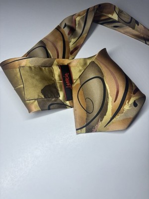 Jerry Garcia Virtual Reality Ape Collection #44 Men s Gold Abstract Necktie