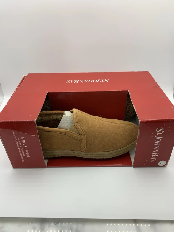 NUEVAS pantuflas forradas de piel sintética gamuza suave Carl 8 M para hombre ST JOHNS BAY NUEVAS EN CAJA Foto 2 de 4