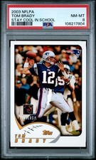 Tom Brady 2003 Topps NFLPA Stay Cool In School PSA 8 Rare White Border Centered