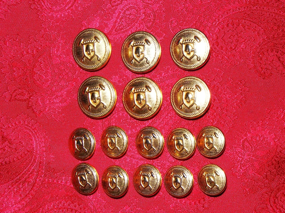 HEAVY RALPH LAUREN POLO SHEILD GOLD STYLE REPLACEMENT DB BLAZER FULL BUTTON SET - Image 3 of 4