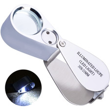 Magnifying Glass with Light 30X Jewelers Loupe Coin Magnifier Loop Jewelry Eye