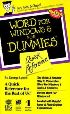 Word for Windows 6 for Dummies Quick Reference by 