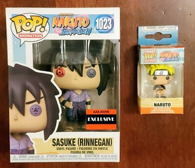 #ad NEW FUNKO POP SASUKE RINNEGAN #1023 AAA W PROTECTOR NARUTO POCKET KEYCHAIN $35.00