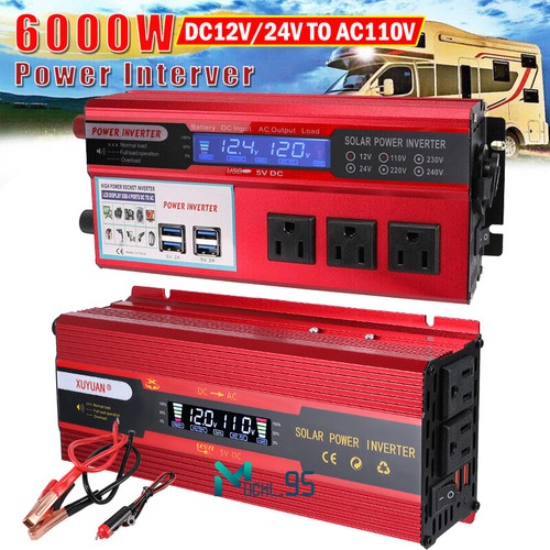 6000W Car Power Inverter 12V DC to AC 110V for Truck/Rv/Camping/Emergency Power - Bild 1 von 164