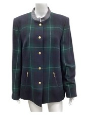 Basler Size Medium Blue Print Coat