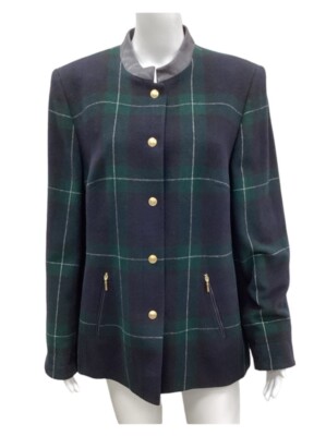 Basler Size Medium Blue Print Coat