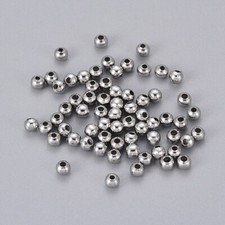 100 pcs Round 304 Stainless Steel Spacer Beads Crafts For Jewelry Making 3x3mm