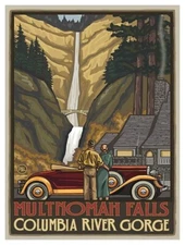 Columbia River Gorge Travel Poster Print  Reproduction Giclee Print 11x17