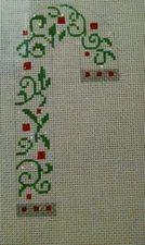 Amanda Lawford Candy cane ornament Handpainted Needlepoint Canvas