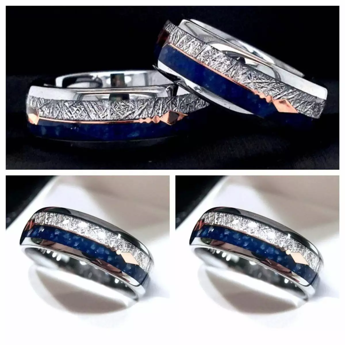 His and deals hers meteorite rings