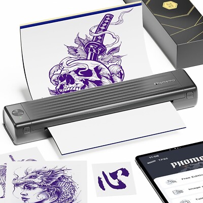 Phomemo TP86 Tattoodrucker, Bluetooth WLAN Tattoo Schablonendrucker