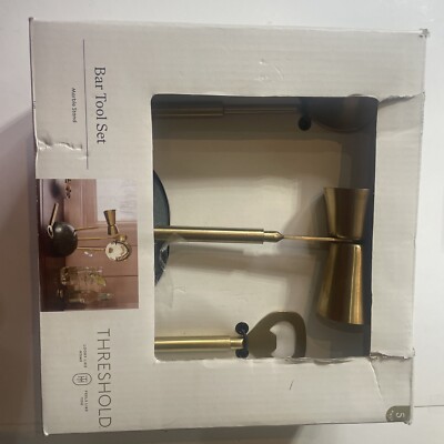 NWOT/NIB THRESHOLD 5 PC BAR TOOL SET and NWOT MADE for RETAIL COCKTAIL SHAKER