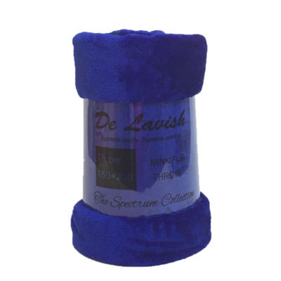 Luxus Royal Blau Uni Überwurf Decke Kuschel Fleecedecke Small Medium Large